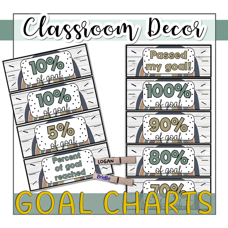 AR Goal Tracker Clip Charts - Muted Colors