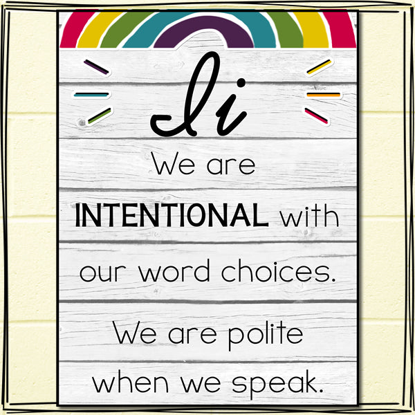 Mindfulness Alphabet Posters Bright Rainbow