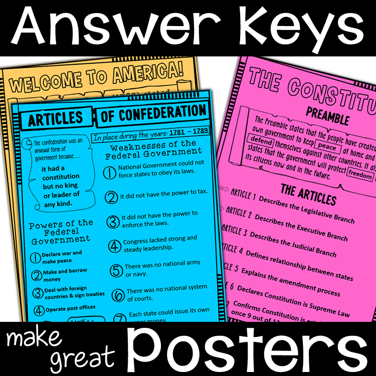 New Nation - U.S. Constitution, Reading Passage, Presentation & Doodle Notes