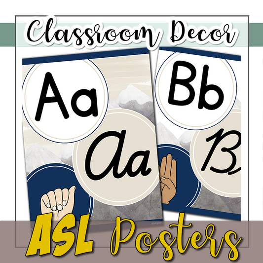 ASL Cursive Print Alphabet Posters