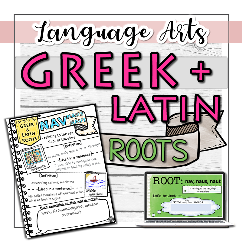 36 Greek & Latin Roots Presentation + Doodle Pages
