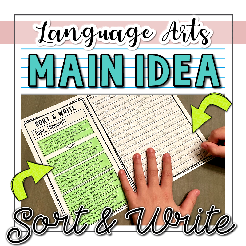 Sorting Write MAIN IDEA Sort & Write – SunnyDaze Teaching