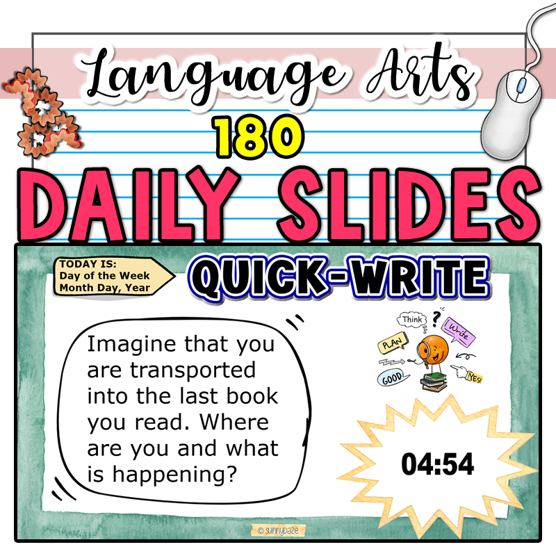 Daily Writing Slides | Quick-Write Journals | 3rd, 4th, 5th Grade