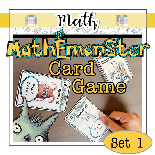 Multiplication Facts 1-10 Math Center Card Game - MathEmonSter Series - Set 1