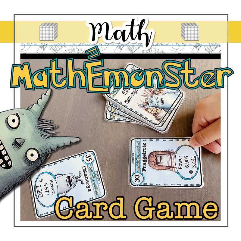 Addition of Multi-digit Numbers Math Center Card Game - MathEmonster Series