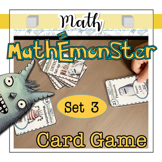 Subtraction of Multi-digit Numbers Math Center Card Game - MathEmonSter Series Set 3