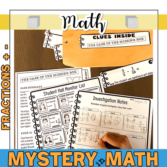 Fractions Adding & Subtracting Unlike Denominators Mystery in Math Activity