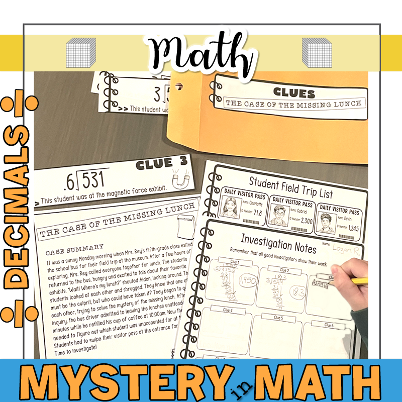 Dividing Decimals & Whole Numbers Mystery in Math Activity