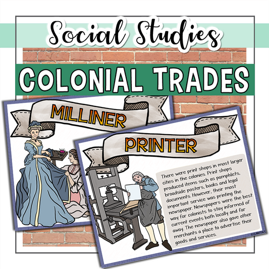 Colonial Jobs Posters & Activities