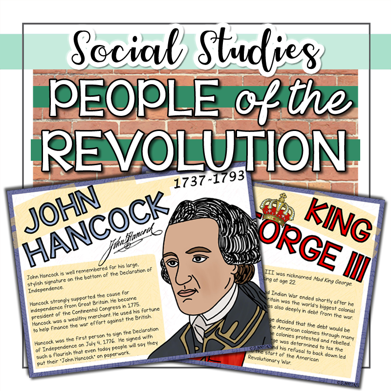 American Revolution PEOPLE Posters & Activity