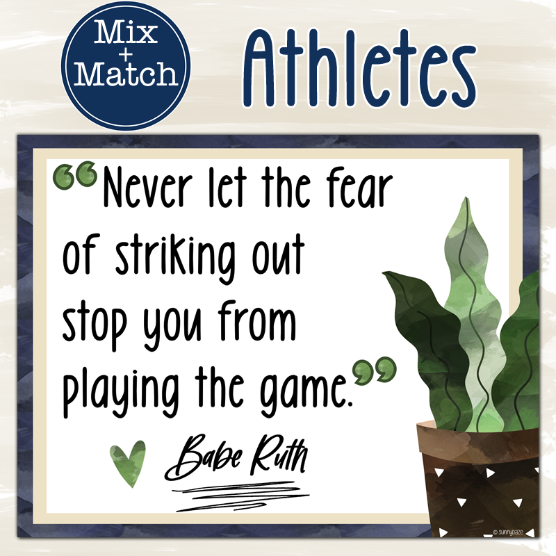 Motivational Quote Posters - Watercolor Plant Theme