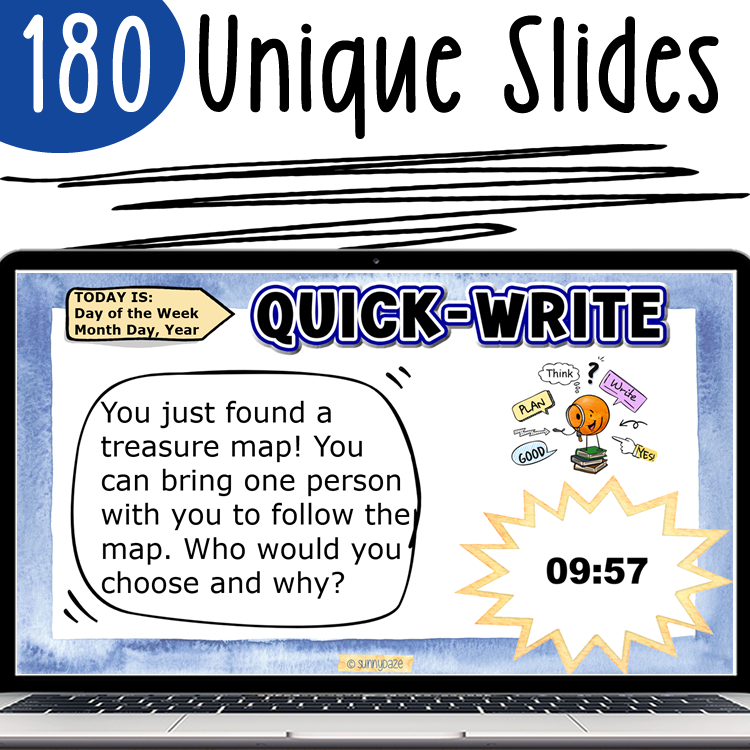 Daily Writing Slides | Quick-Write Journals | 3rd, 4th, 5th Grade