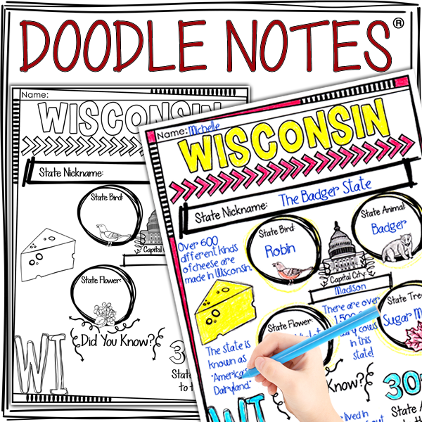 US Regions: Midwest Region Doodle Notes, Posters, PowerPoint & Passages