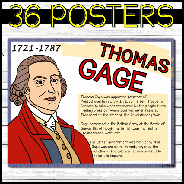 American Revolution PEOPLE Posters & Activity