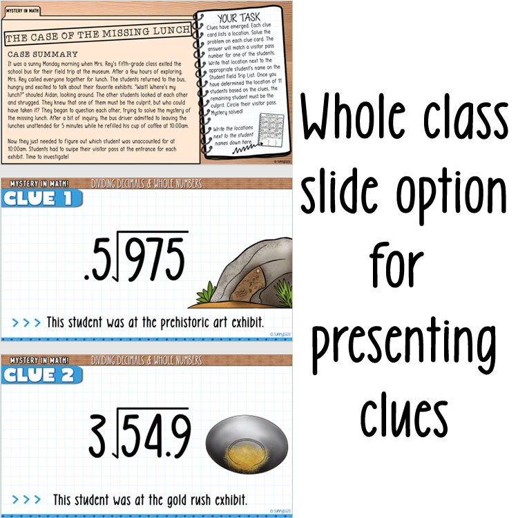 Dividing Decimals & Whole Numbers Mystery in Math Activity