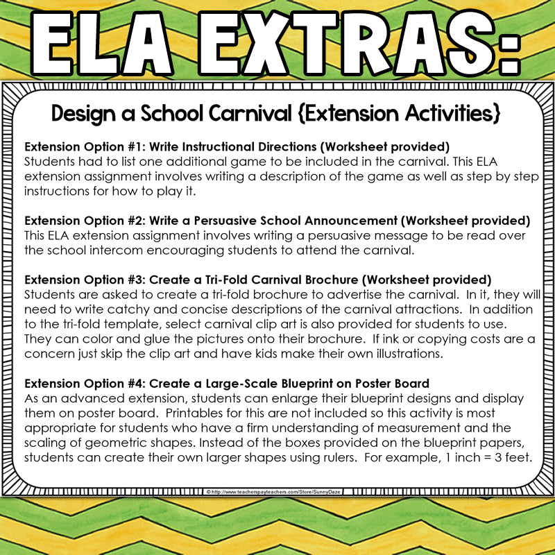 Area & Perimeter: Design a School Carnival Project Based Learning