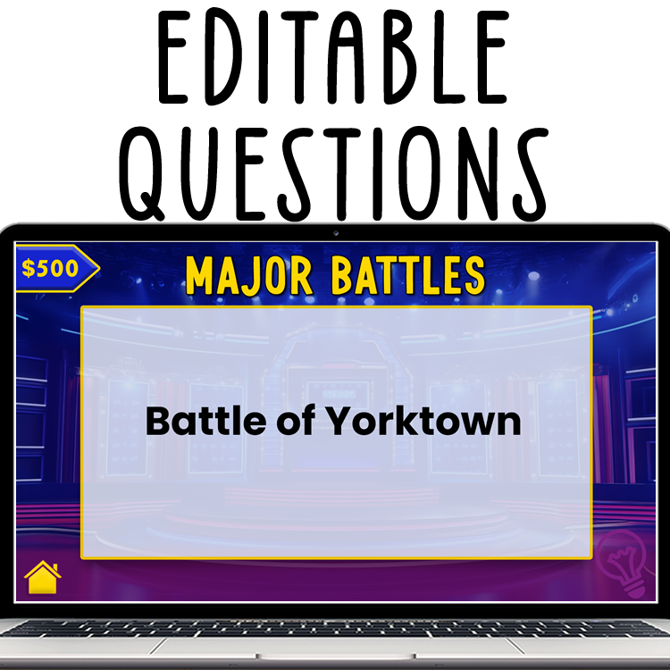 American Revolution Review & Test Prep Jeopardy-Style PowerPoint & Google Slides