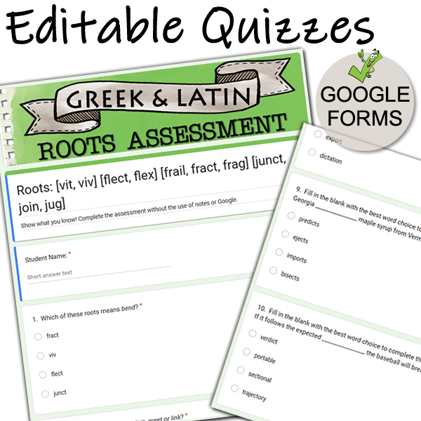 36 Greek & Latin Roots Presentation + Doodle Pages