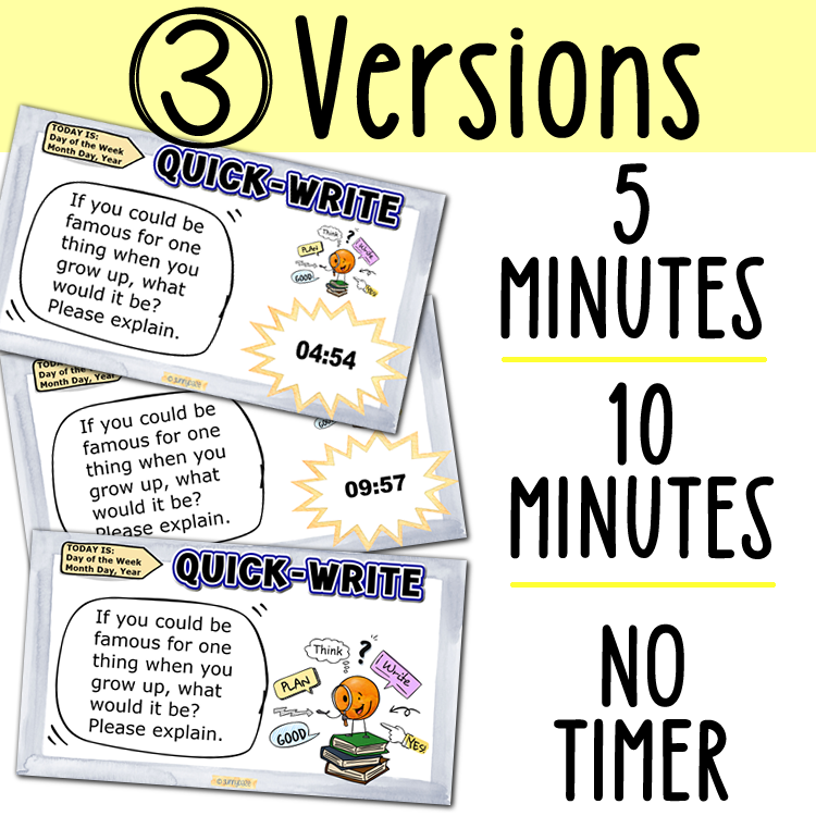 Daily Writing Slides | Quick-Write Journals | 3rd, 4th, 5th Grade