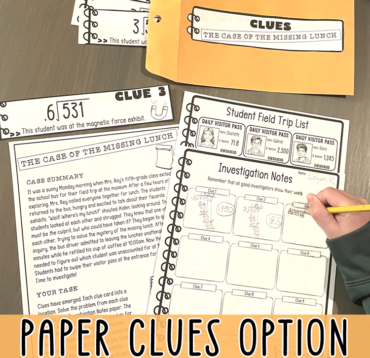 Dividing Decimals & Whole Numbers Mystery in Math Activity