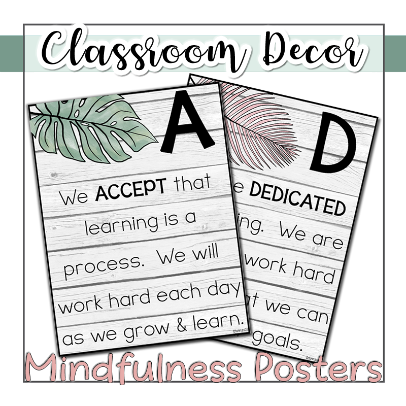 Mindfulness Behavior Expectations Posters A-Z