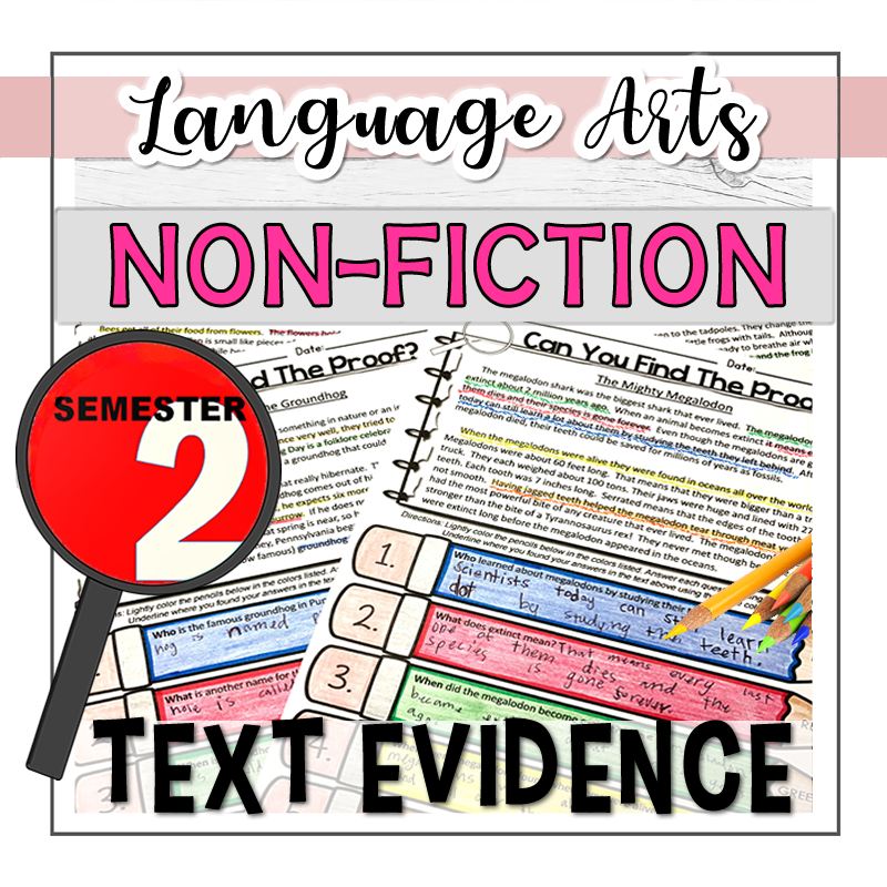 Text Evidence Non-Fiction SEMESTER 2 BUNDLE