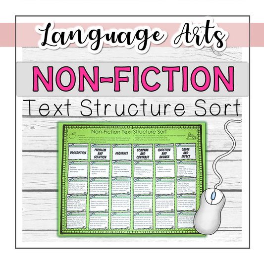 Non-Fiction Text Structure Sort BIG BOARD (Print and Digital)