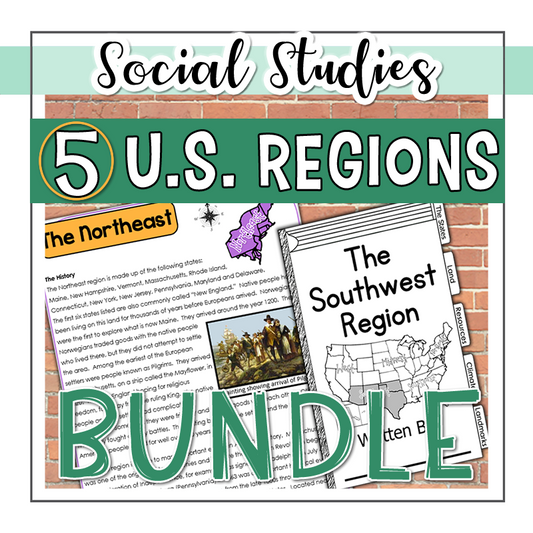 5 Regions of the Unites States BUNDLE (Print and Digital)