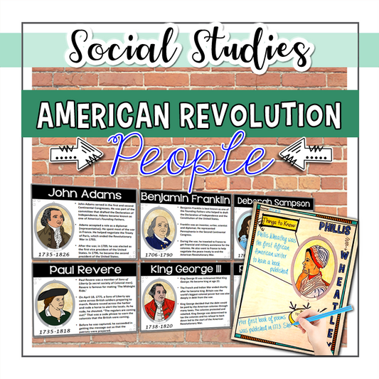 American Revolution PEOPLE Posters & Doodle Notes