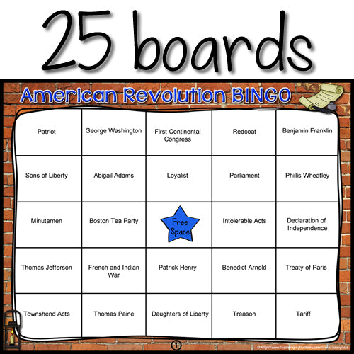 American Revolution BINGO (Editable Text)