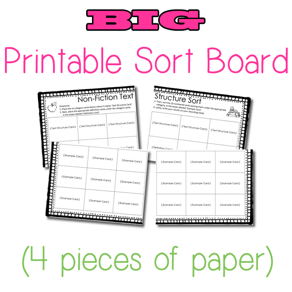 Non-Fiction Text Structure Sort (Print and Digital)